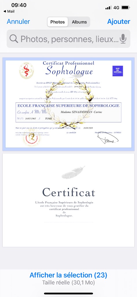 photo diplome CARINE HABABOU SZNAJDERMAN