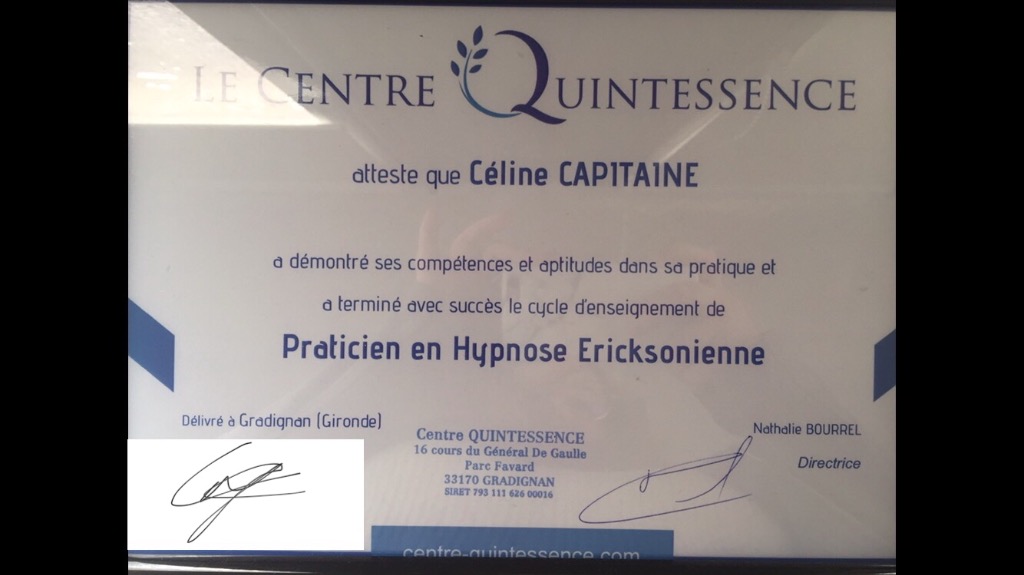 photo diplome Céline Capitaine