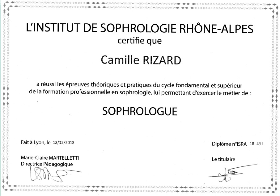 photo diplome Camille Rizard