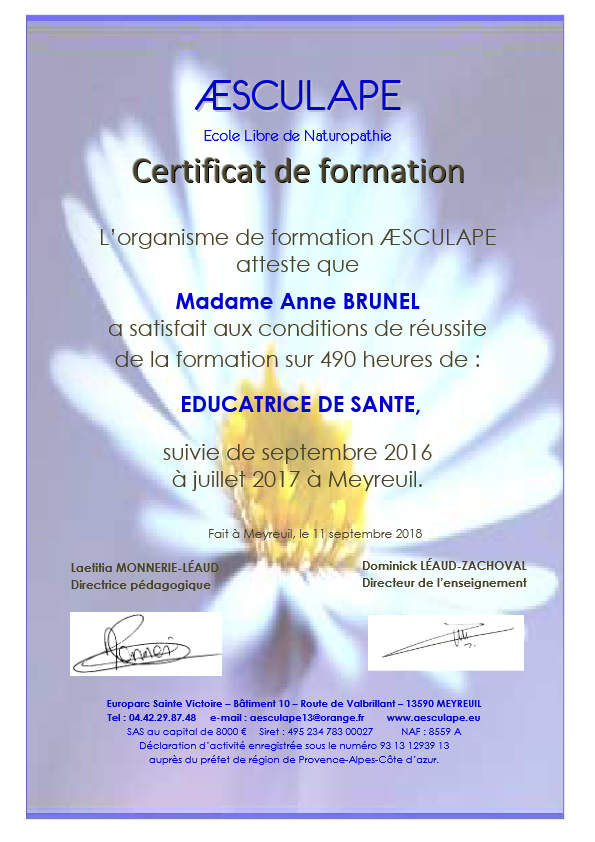 photo diplome Anne BRUNEL