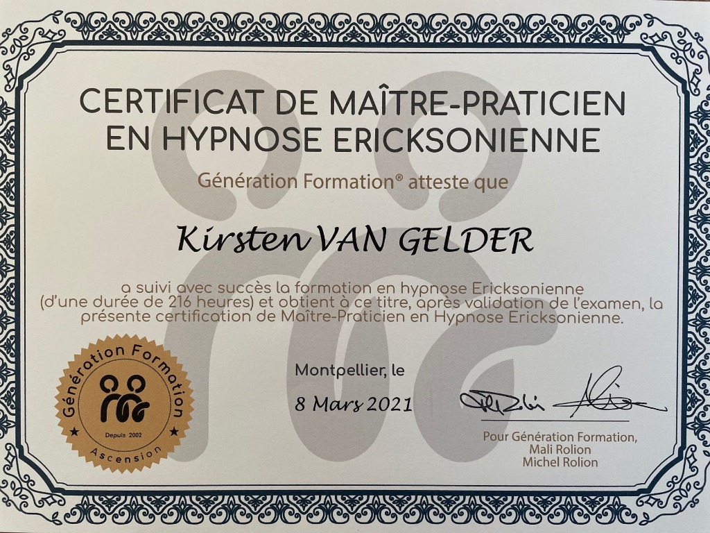 photo diplome KIRSTEN VAN GELDER