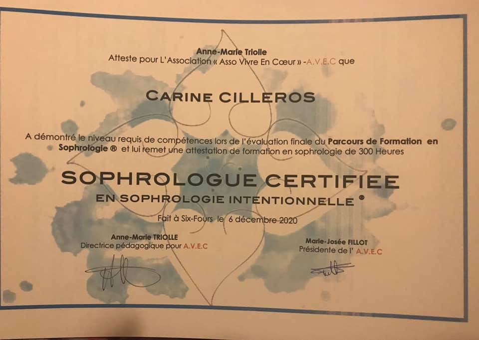 photo diplome Cilleros Carine