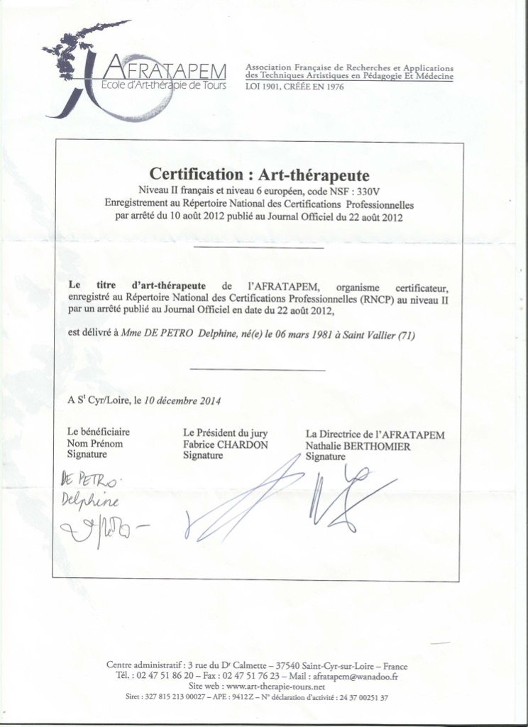 photo diplome DEPETRO Delphine