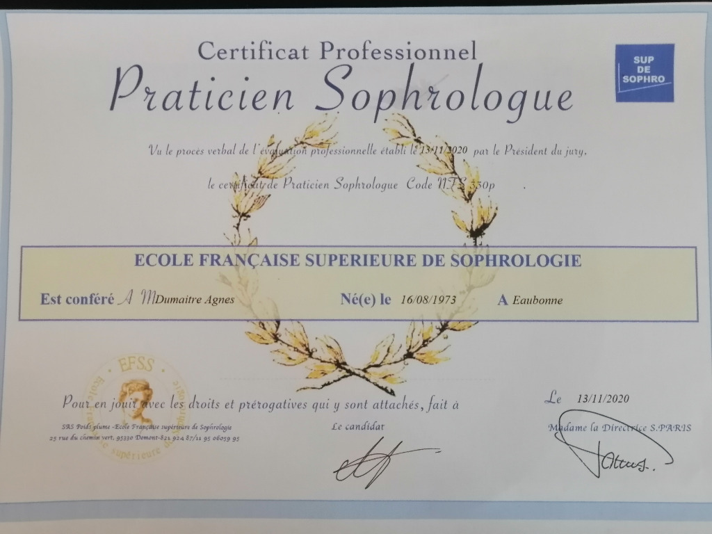 photo diplome Mme Agnès Dumaitre