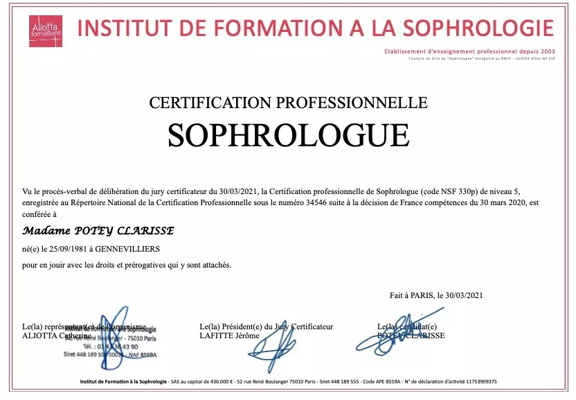 photo diplome Clarisse POTEY 