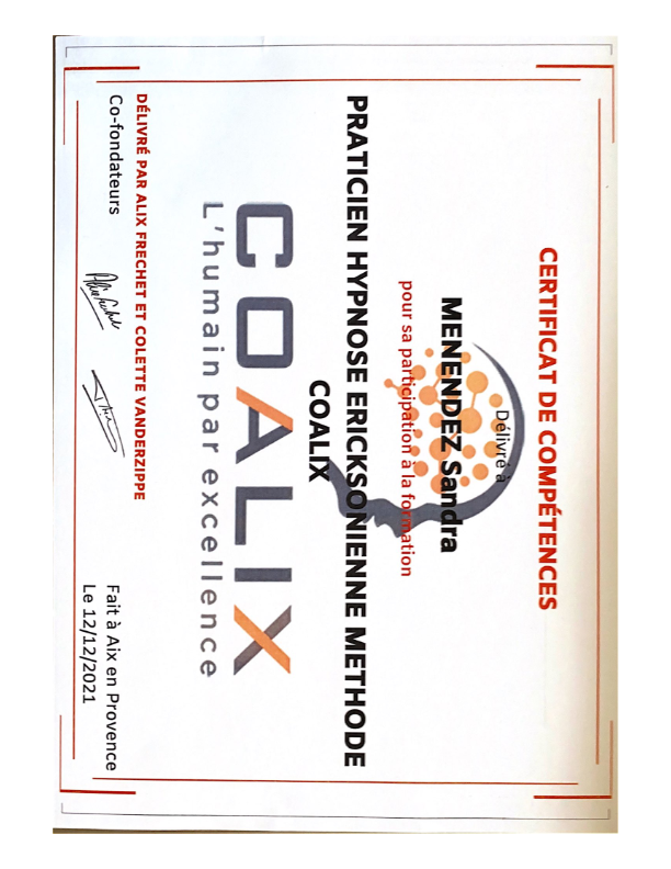 photo diplome Sandra MENENDEZ