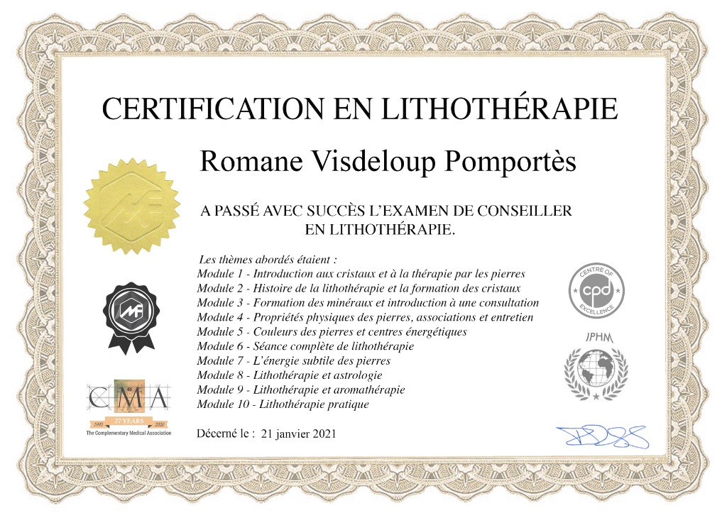 photo diplome Romane Visdeloup Pomportes