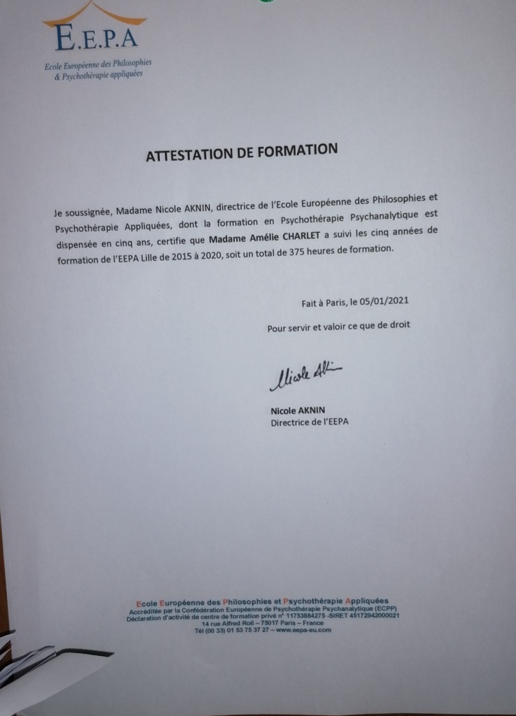 photo diplome Amélie Flodrops-Charlet