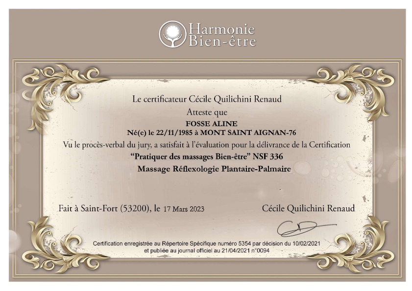 photo diplome Aline FOSSE 