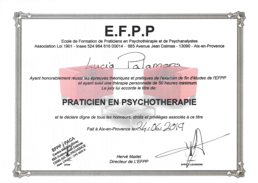 photo diplome Lucia Palamara