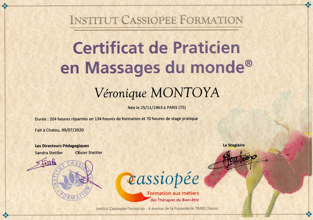 photo diplome Zen E' Sens 