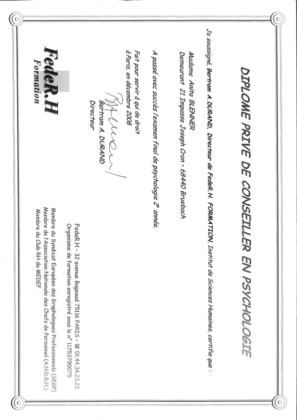 photo diplome Anita Grimont-Blenner