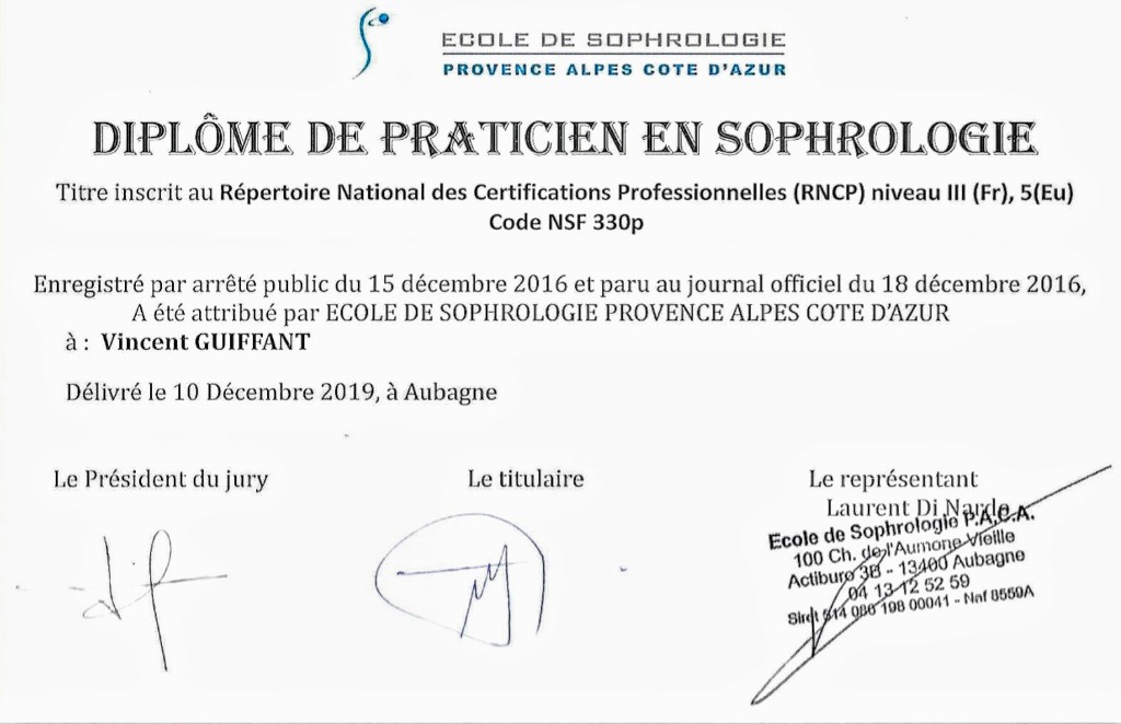 photo diplome Vincent  GUIFFANT