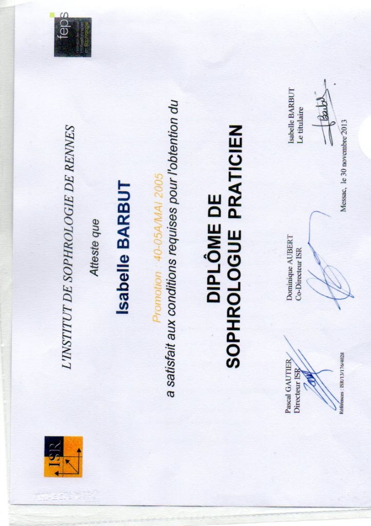 photo diplome Isabelle  BARBUT