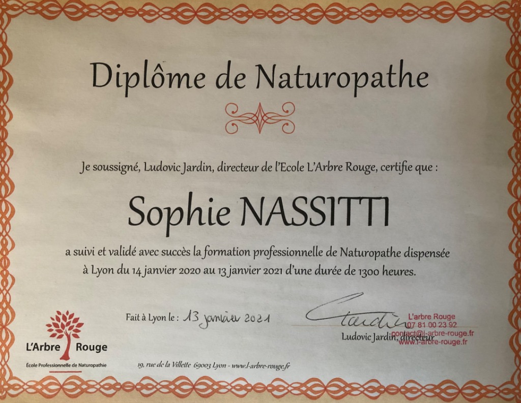 photo diplome Sophie Nassitti