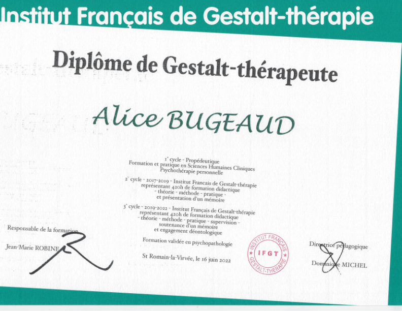 photo diplome Alice Bugeaud