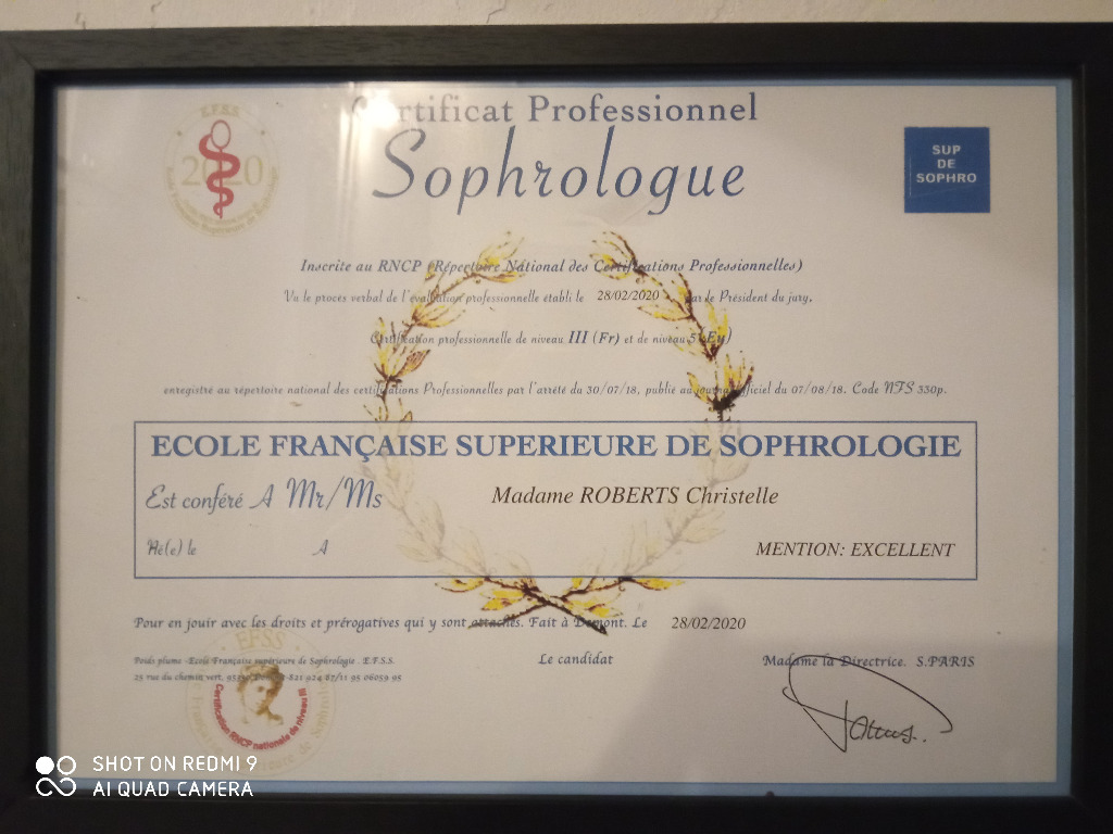 photo diplome Christelle ROBERTS