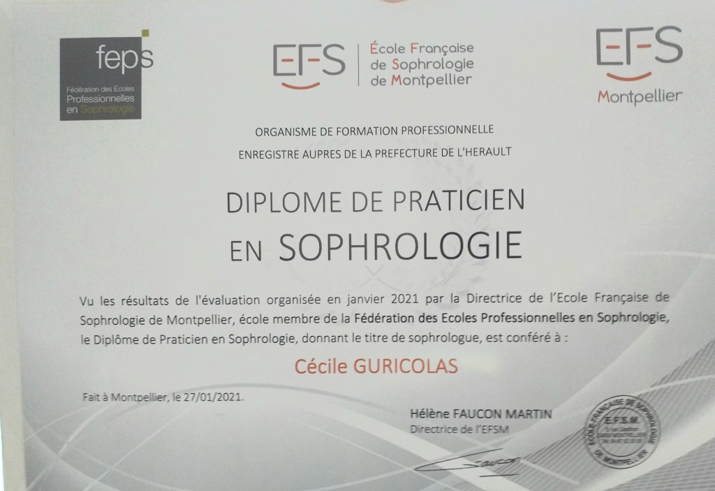 photo diplome Cécile GURICOLAS 