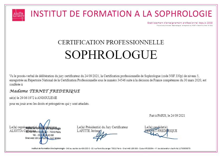 photo diplome Frédérique TERNET