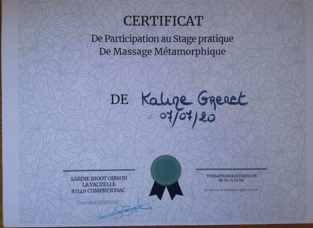 photo diplome Kaline GRENET 