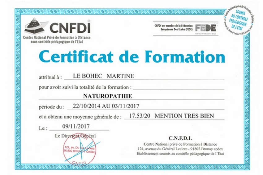 photo diplome Martine LE BOHEC