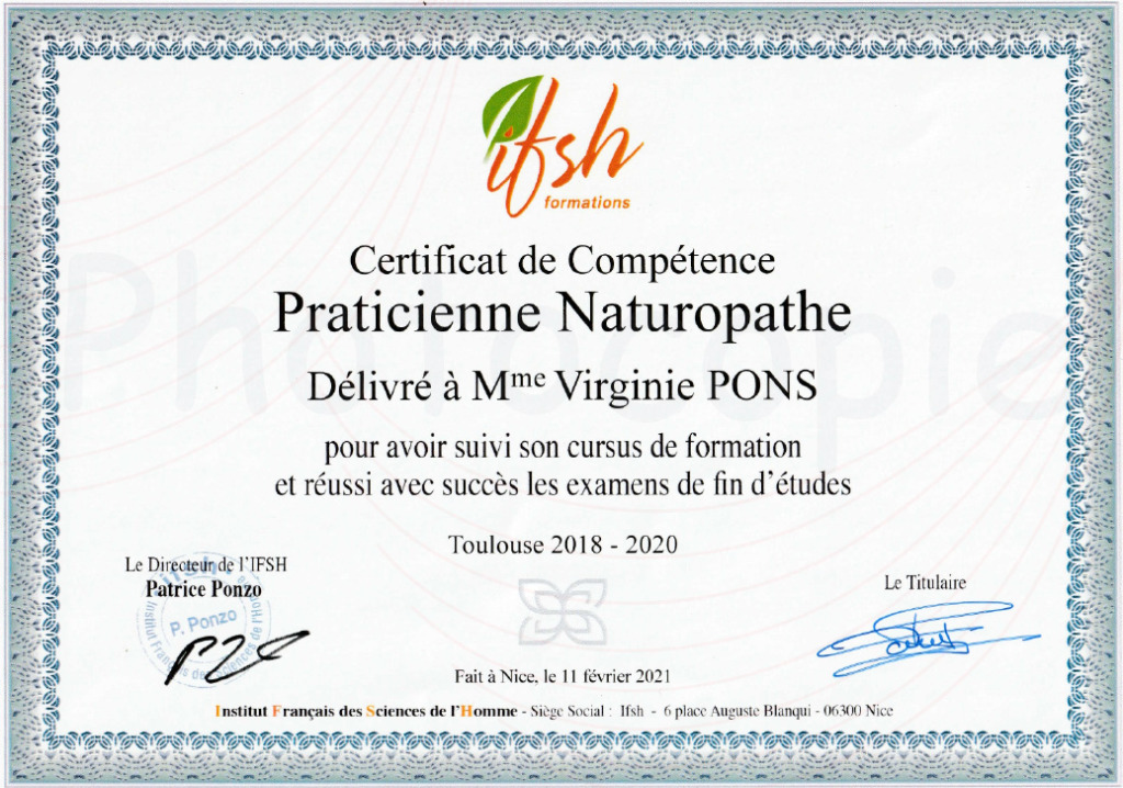 photo diplome Virginie PONS