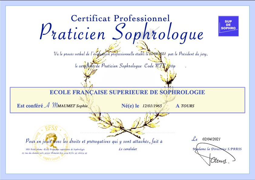photo diplome SOPHIE MAUMET 