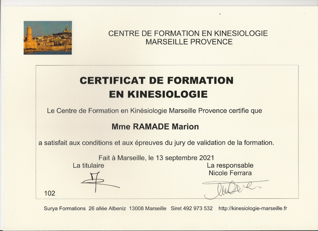 photo diplome Marion ramade arnoux