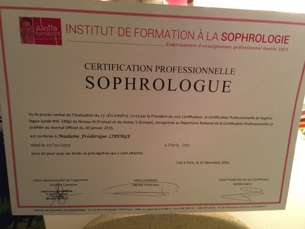 photo diplome Frédérique LIBERGE LIBERGE