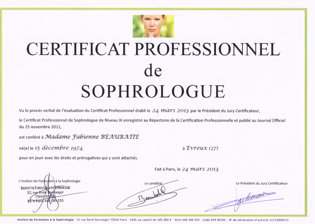 photo diplome Fabienne Beaubatie
