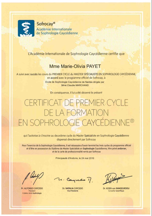 photo diplome Marie Olivia PAYET