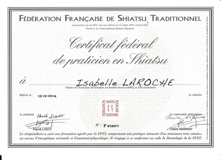 photo diplome LAROCHE ISABELLE