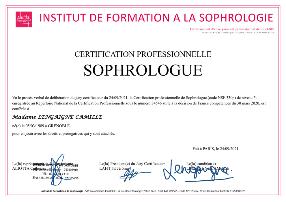 photo diplome Camille LENGAIGNE 