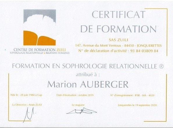 photo diplome Marion Auberger