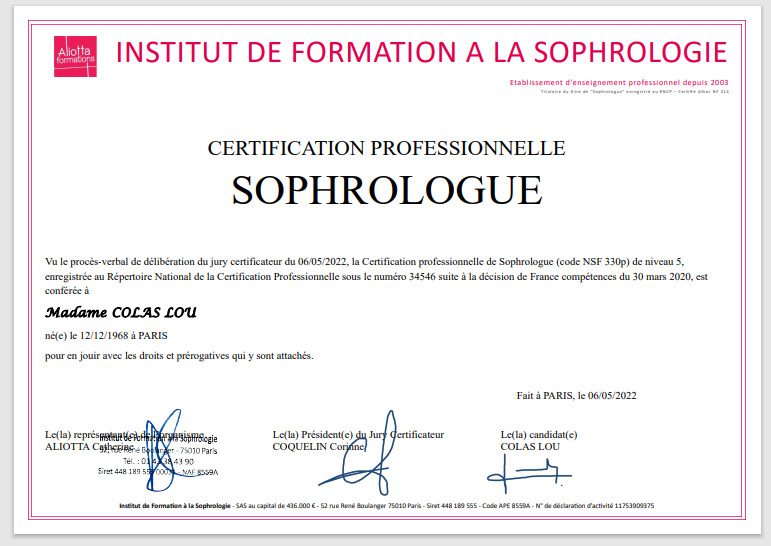 photo diplome LOU COLAS 