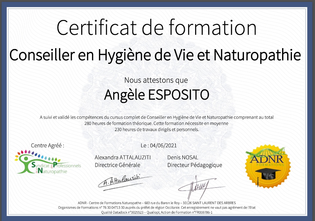 photo diplome Angèle ESPOSITO