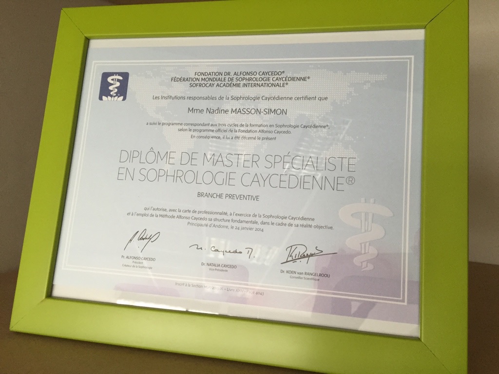 photo diplome Nadine MASSON-SIMON 