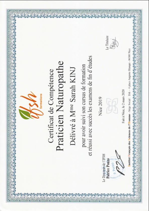 photo diplome Kinj Sarah