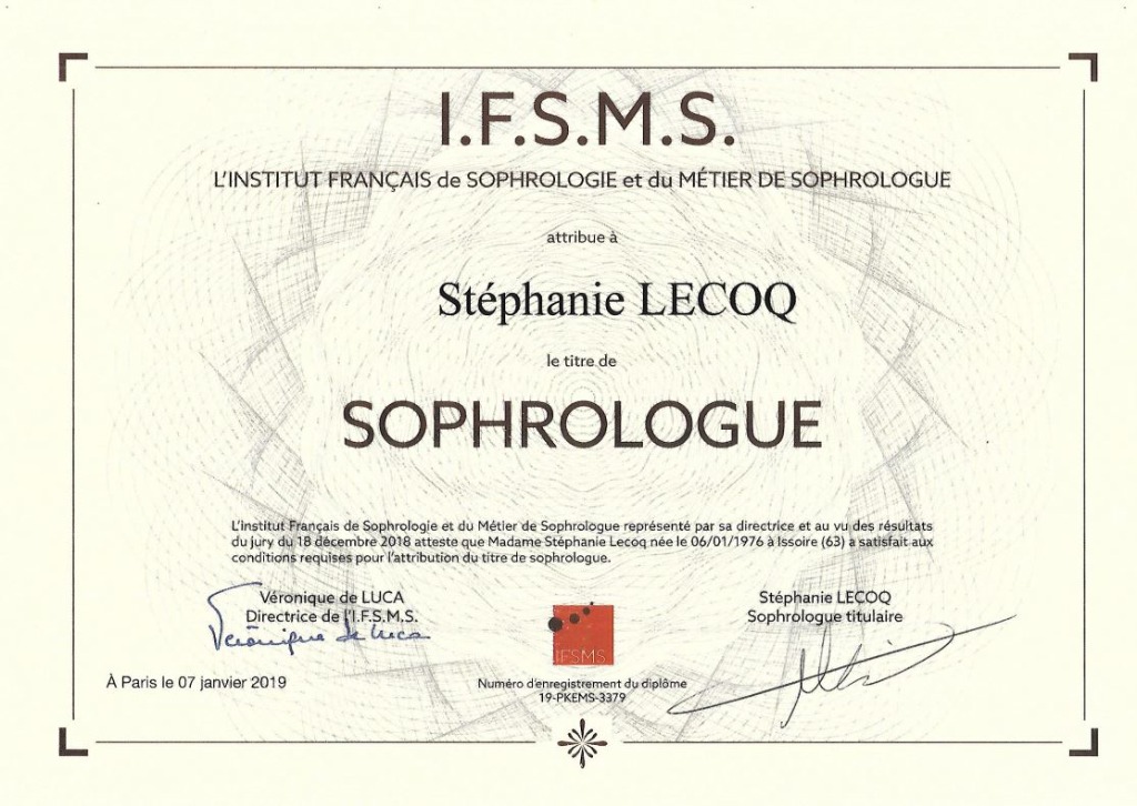 photo diplome Lecoq Stéphanie