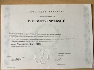 photo diplome Isabelle Moulin