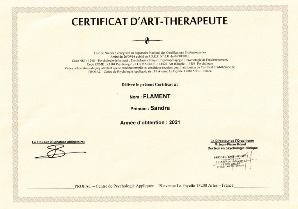 photo diplome Flament Sandra