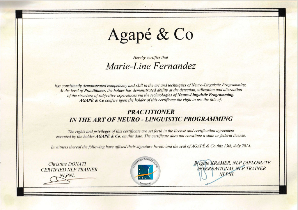 photo diplome Consult&Com Marie Line FERNANDEZ