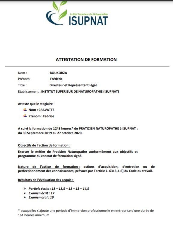 photo diplome Fabrice Cravatte