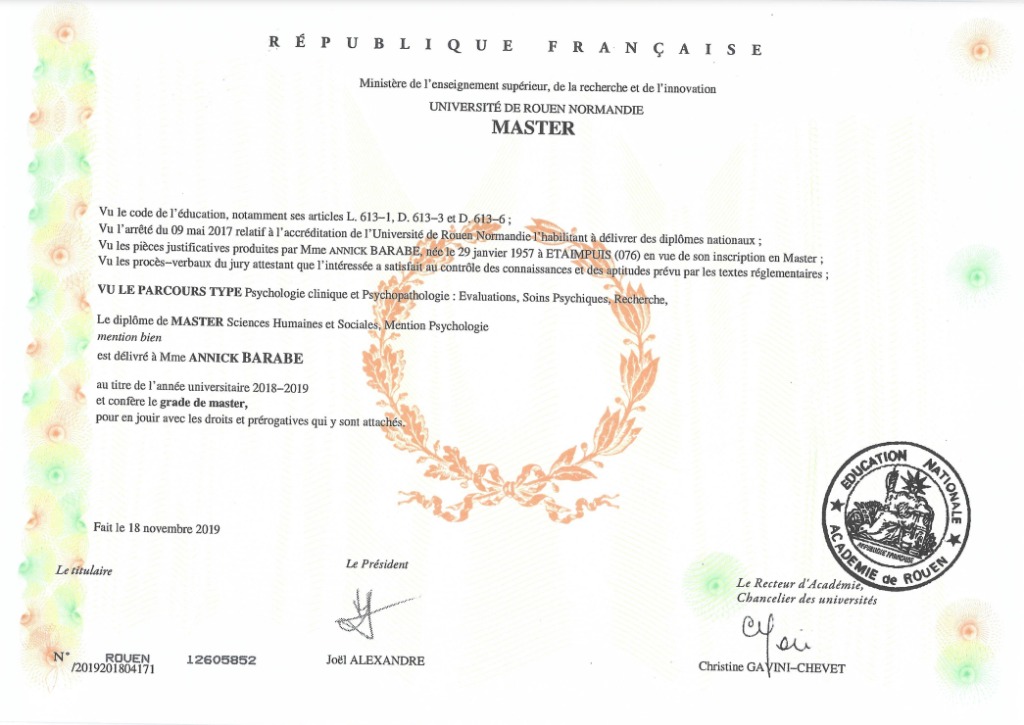 photo diplome Annick Auzou