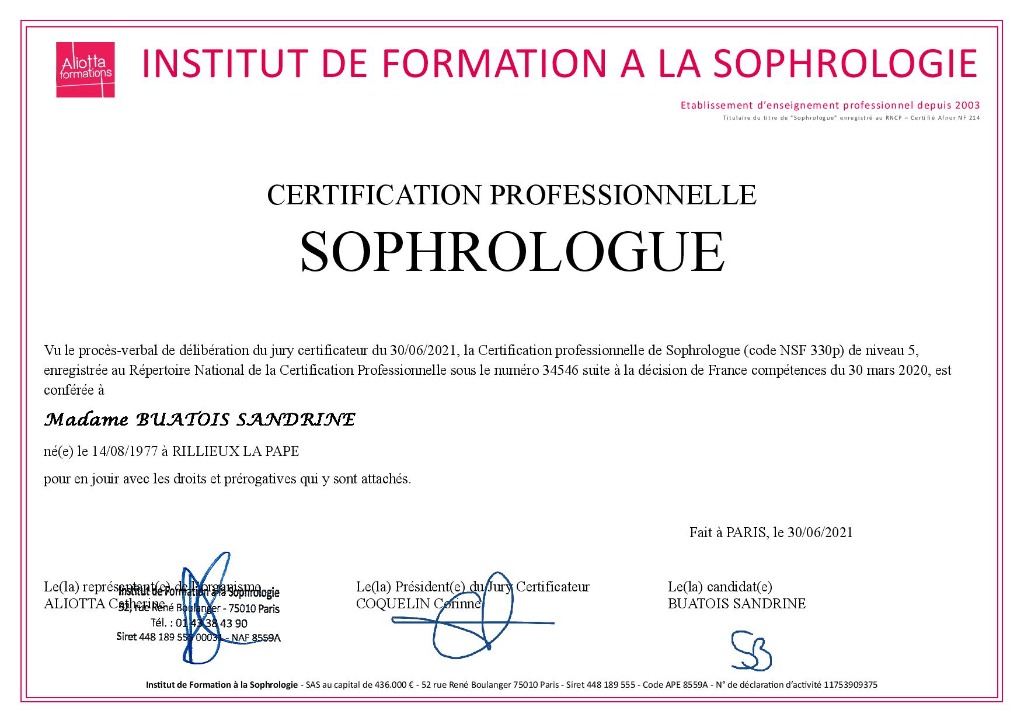 photo diplome Studio Sophr’OSe