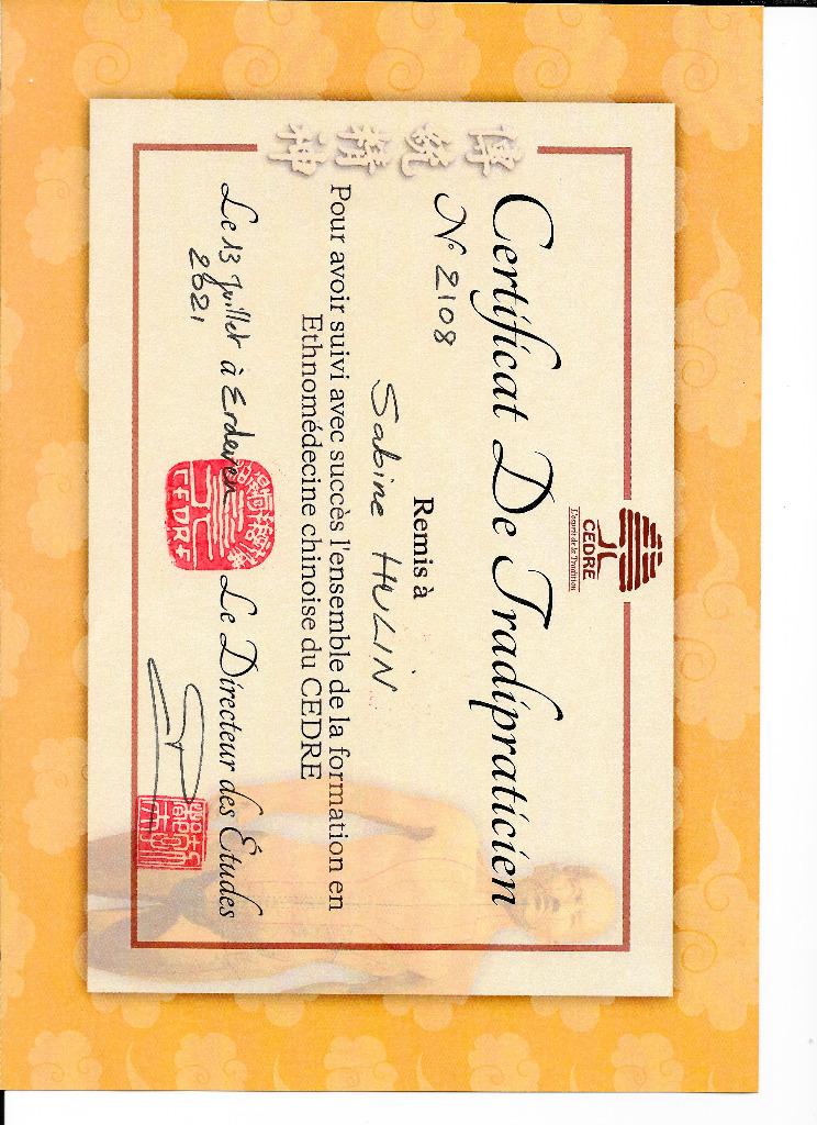 photo diplome Sabine Hulin