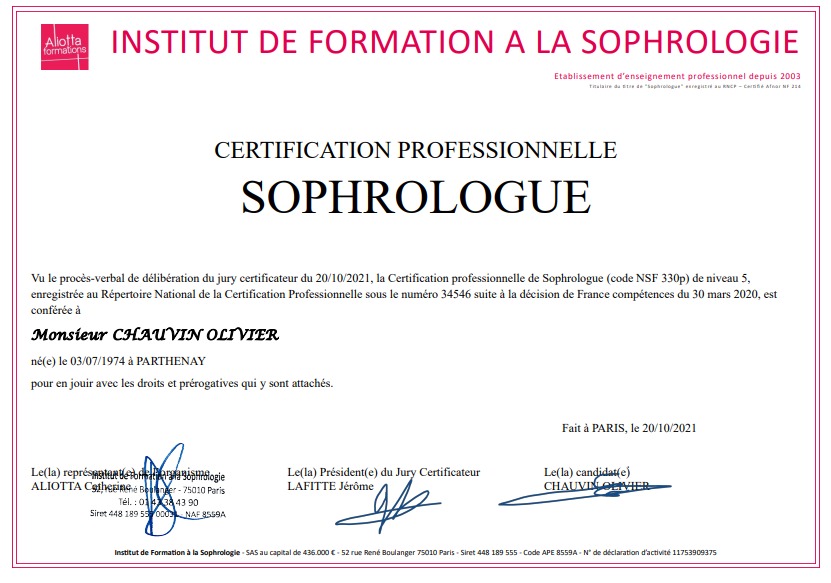 photo diplome Olivier Chauvin