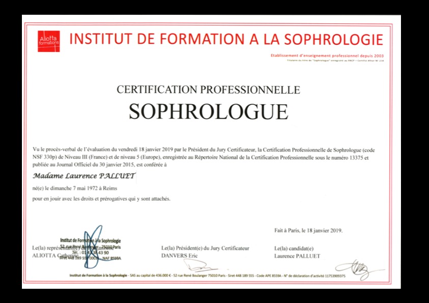 photo diplome Laurence PALLUET