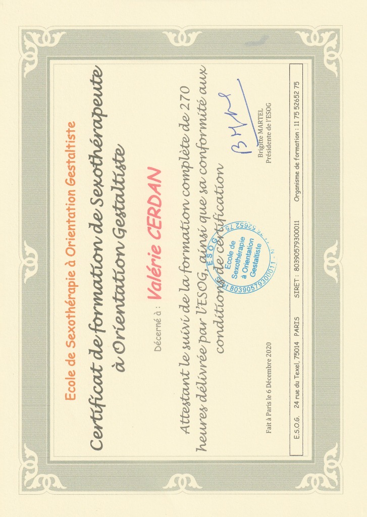photo diplome Valérie CERDAN