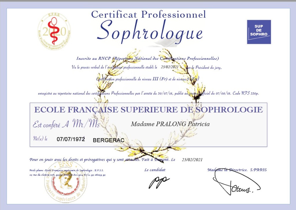 photo diplome Patricia Pralong